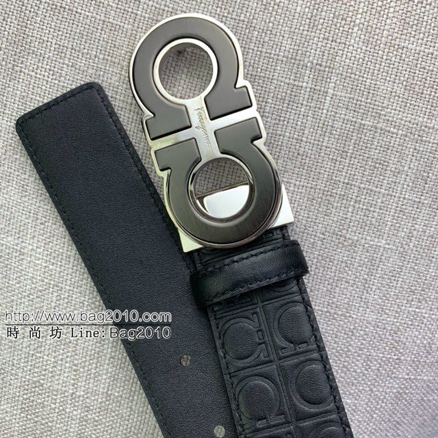 菲拉格慕男士皮帶 Ferragamo雙面牛皮紋理腰帶  jjp1915